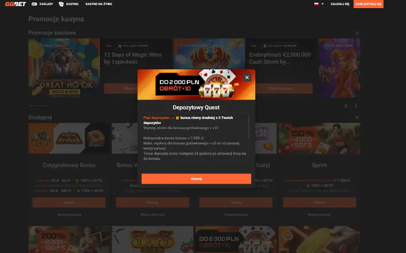 Depozytowa quest GGbet